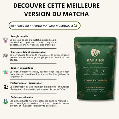 KAFUNGI Matcha Bio aux 6 Champignons Médicinaux