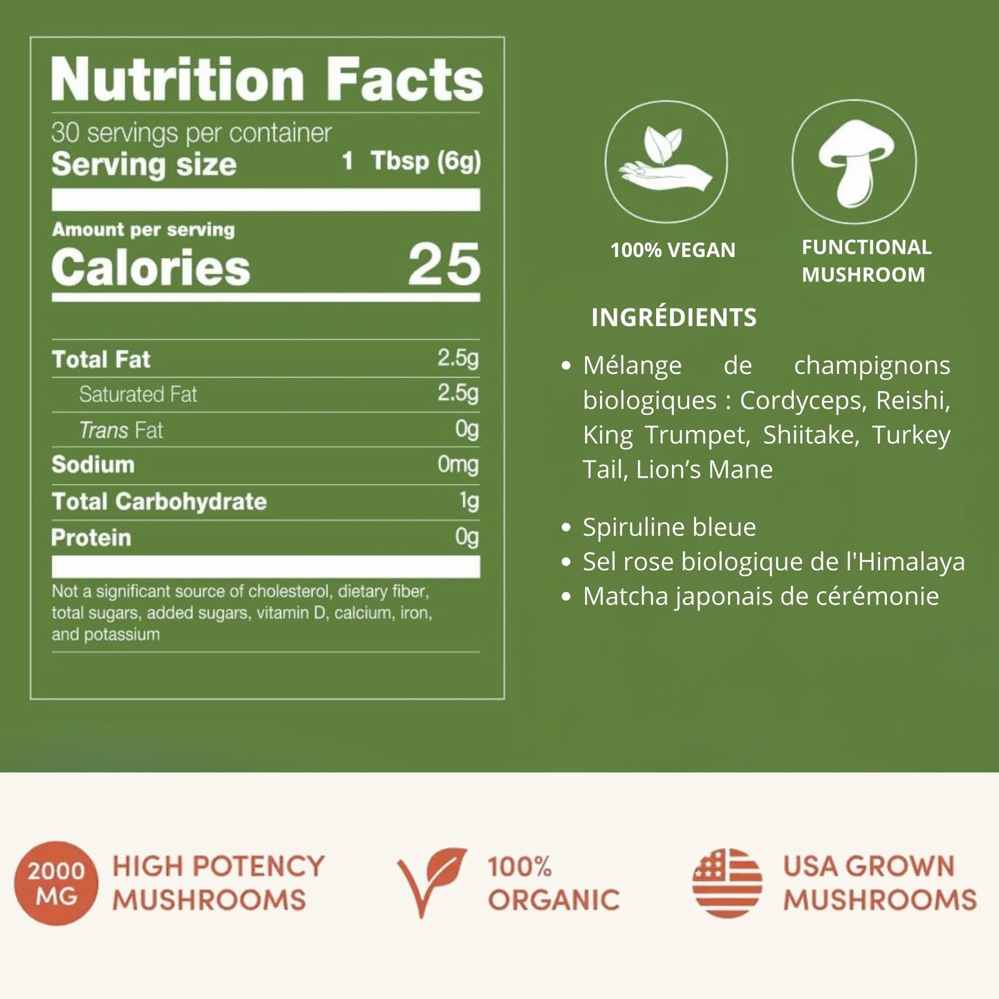 KAFUNGI Matcha Bio aux 6 Champignons Médicinaux
