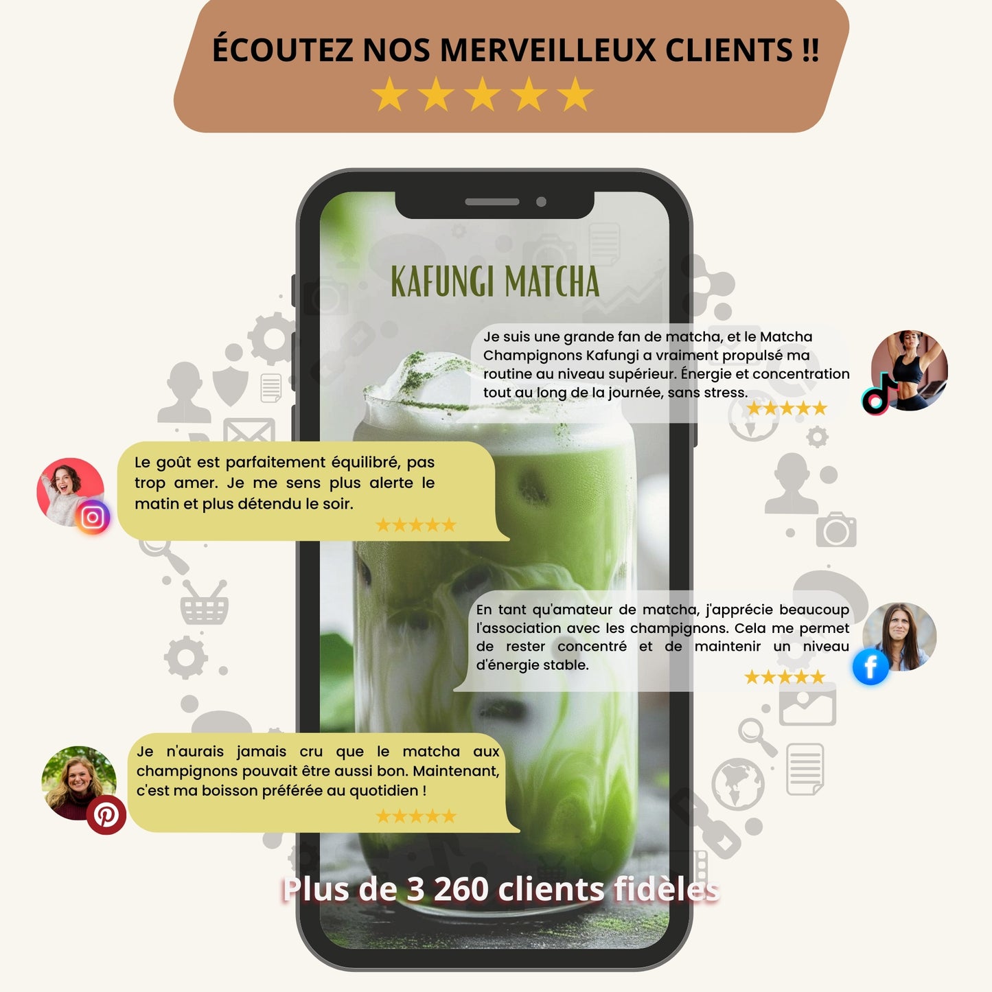 KAFUNGI Matcha Bio aux 6 Champignons Médicinaux